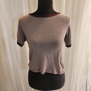 Brandy Melville Red Striped Tee
